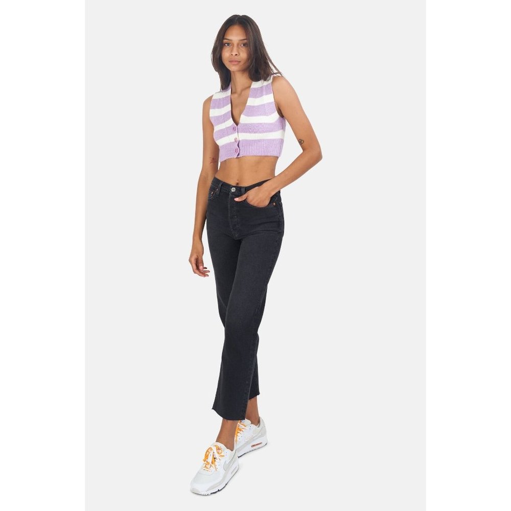 For Love and Lemons Maud Cropped Sweater Vest in Purple NWT size Medium - Picture 9 of 9